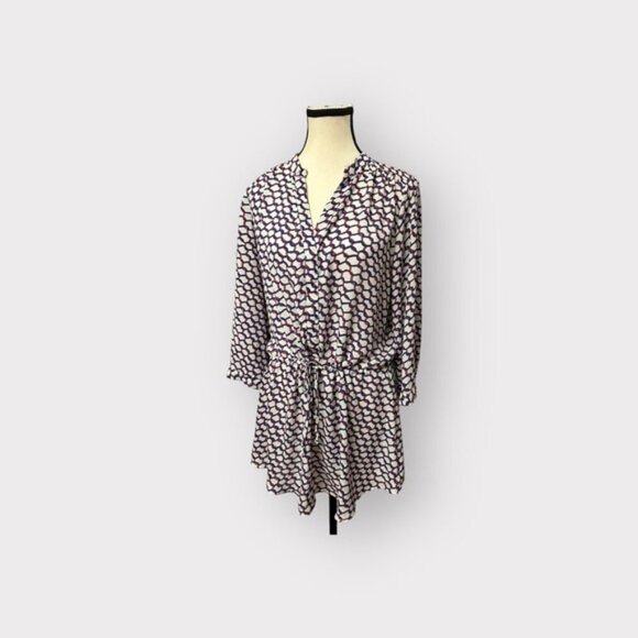 Women’s L Smart Set Chain Pattern Babydoll Tie Waist Large - Picture 8 of 9